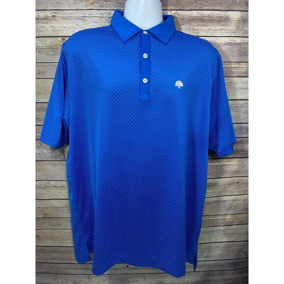 FootJoy Polo Golf Shirt Men’s Size Large Blue Diamond Pattern Short Sleeve Logo - Picture 1 of 8